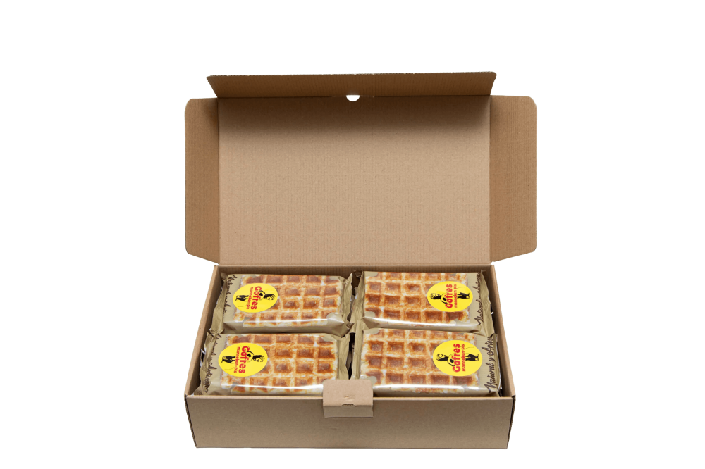 Caixa 12 Gofres + Frasco Chocolate